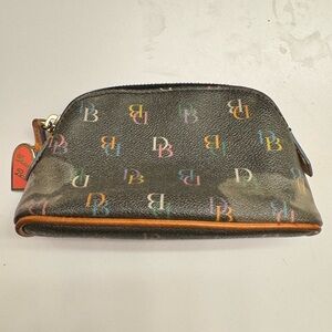 Dooney & Bourke Black Multicolor Logo Cosmetic Pouch REHAB BAG